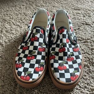 Vans Cherry Checkered Women’s Slip-On Shoes 7